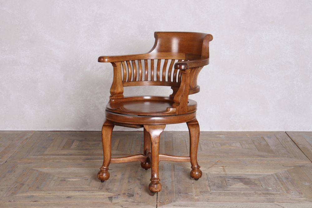 victorian swivel mahogany office chair